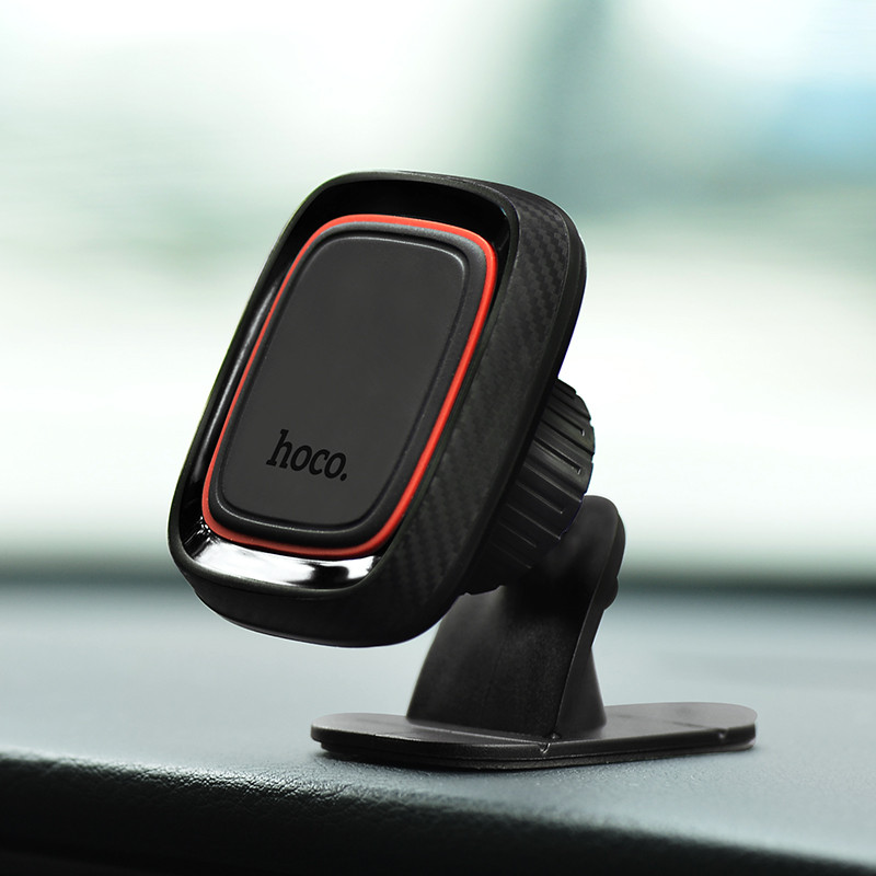 Автотримач для телефона HOCO CA24 Lotto series magnetic automotive center adsorbed holder Black (6957531065593)
