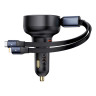 Автомобільний зарядний пристрій Baseus Enjoyment Pro Car Charger C+Retractable C & iP Cable 60W Cluster Black (C00057802111-00)