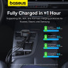 Автомобільний зарядний пристрій Baseus Enjoyment Pro Car Charger C+Retractable C & iP Cable 60W Cluster Black (C00057802111-00)