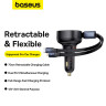 Автомобільний зарядний пристрій Baseus Enjoyment Pro Car Charger C+Retractable C & iP Cable 60W Cluster Black (C00057802111-00)