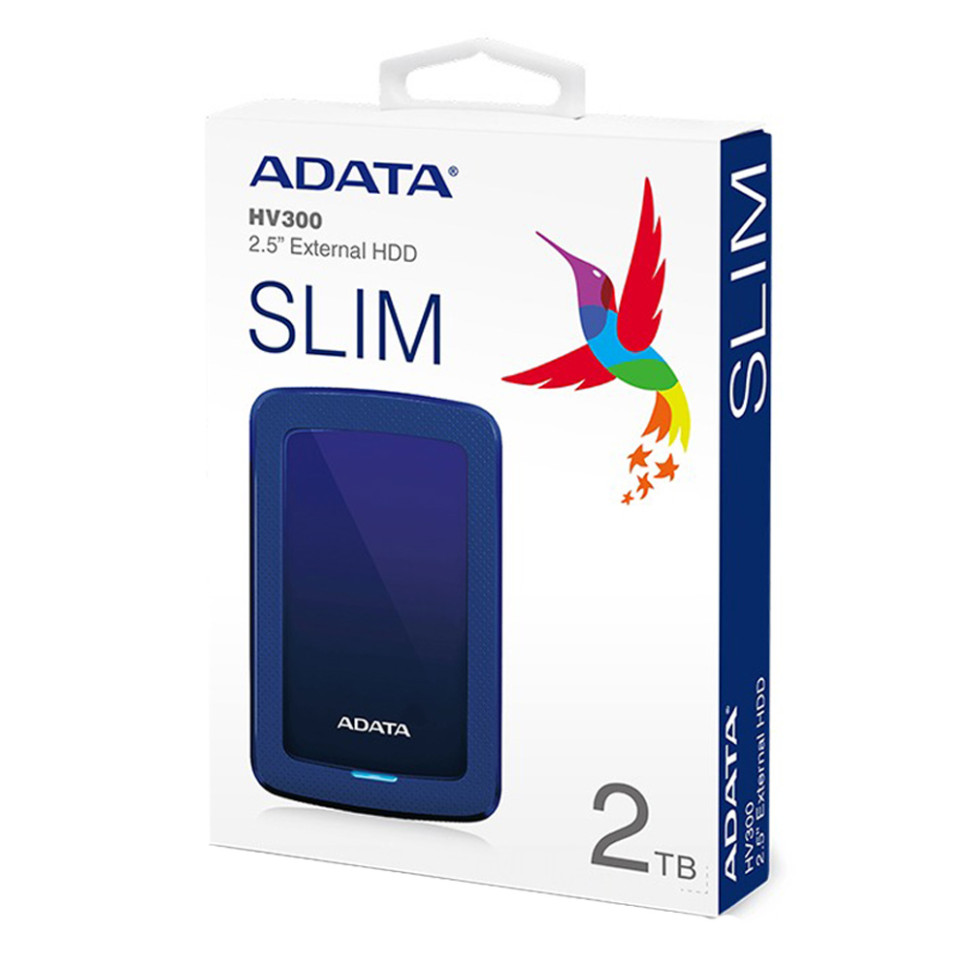 Зовнішній жорсткий диск PHD External 2.5'' ADATA USB 3.2 Gen. 1 DashDrive Durable HV300 2TB Blue (AHV300-2TU31-CBL)