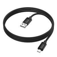 Кабель USB Hoco X122 Silicone Micro 2.4A Чорний