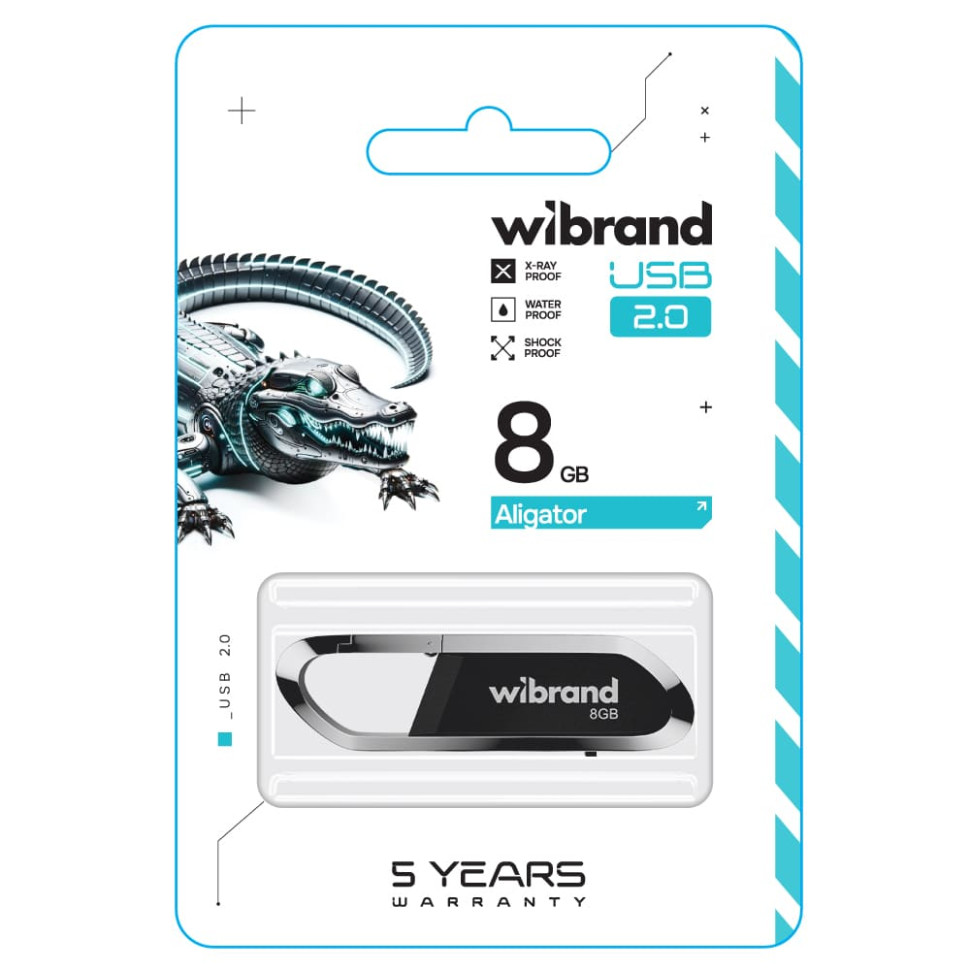 Флеш-накопичувач Wibrand USB 2.0 Aligator 8Gb Black (WI2.0/AL8U7B) Флеш-накопичувач Wibrand USB 2.0 Aligator 8Gb Black (WI2.0/AL8U7B)