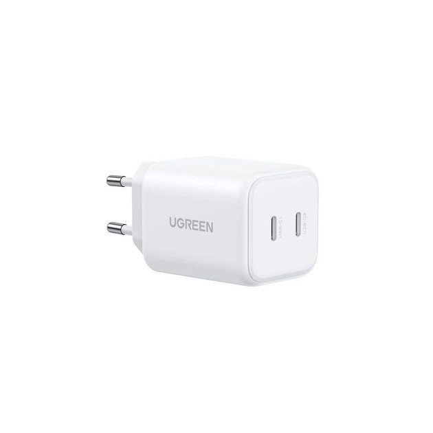 Мережевий зарядний пристрій UGREEN X526 45W Dual USB-C GaN Fast Charger EU White (UGR-65154)