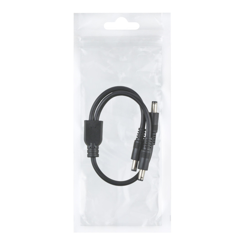 Кабель DC to 2DC 12v 5.5x2.1 mm 30cm Чорний